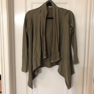 Like-new olive wrap cardigan sweater